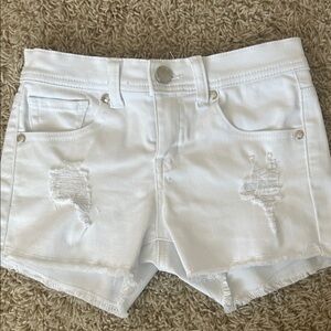 Pinc White Distressed Girls Denim Shorts Size 10